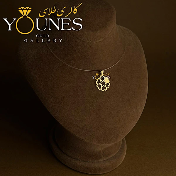 آویز طلا گل قلبی